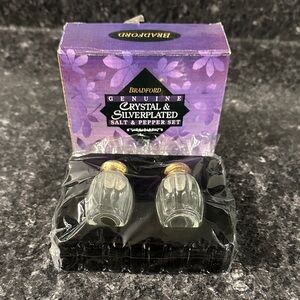 Vintage Bradford Exchange Crystal and Silver Salt & Pepper Set